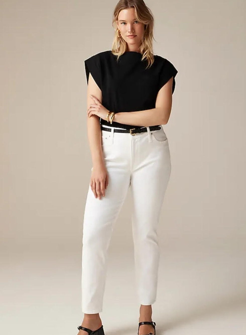 NWT J. Crew 9" Vintage Slim-Straight Jean In White Wash 30T *Flaw
